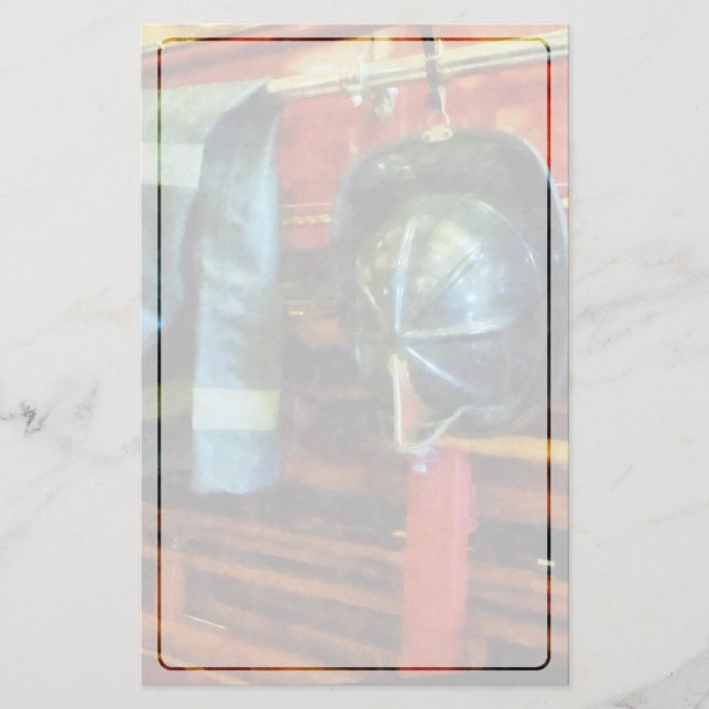 Brandman hjälm och jacka brevpapper (Framsida)