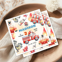 Brandmän i Lastbil 2:a födelsedag Party Pappersservett