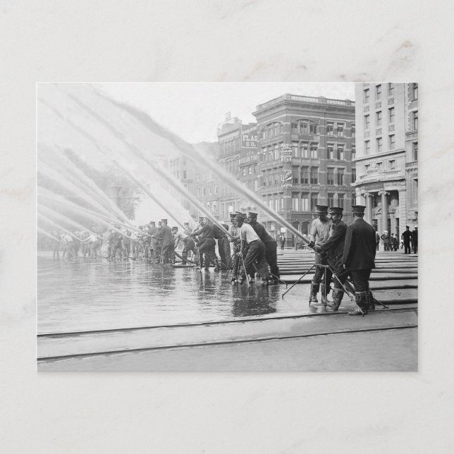 Brandmän i New York City, 1908 Vykort (Framsida)
