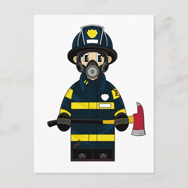Brandmän i Respirator Postcard Vykort (Framsida)