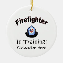 Brandmän i utbildning av keramisk prydnadsföremål julgransprydnad keramik