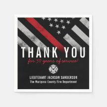 Brandman Jubileum Tunn Röda Linje Flagga