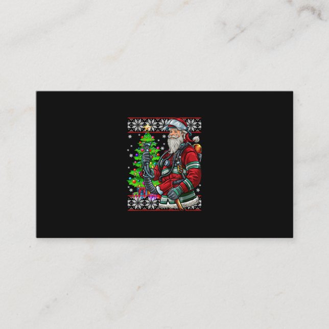 Brandman Jultomten Fireman Costume Uganda Visitkort (Framsida)