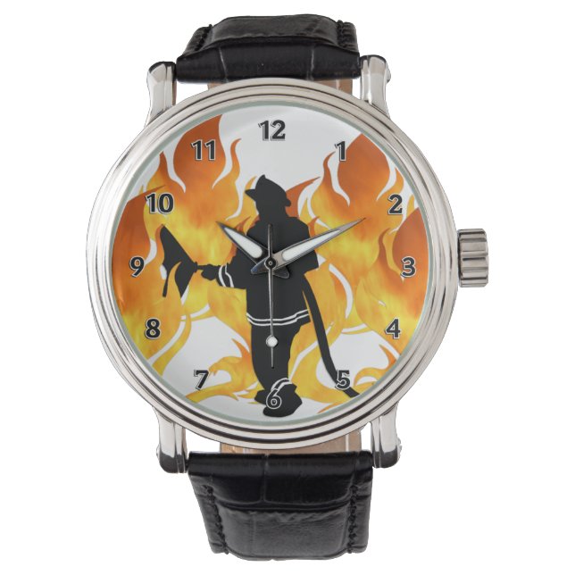 Brandmän känner av värmen armbandsur (Framsida)