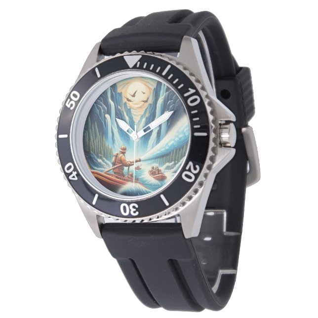 Brandmän lastade på båten armbandsur (Vinklad)