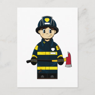 Brandmän med Ax-vykort Vykort