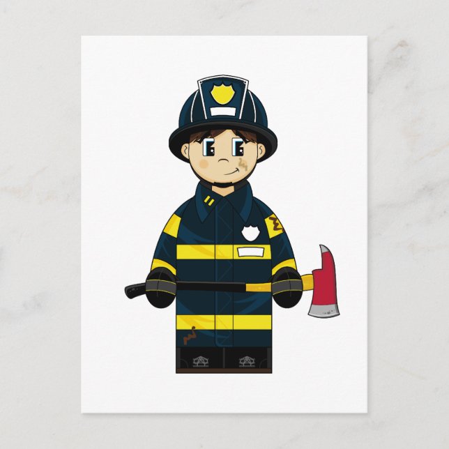 Brandmän med Ax-vykort Vykort (Framsida)