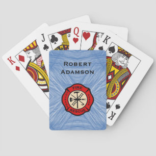 Brandmän med emblem och personalisera namn casinokort