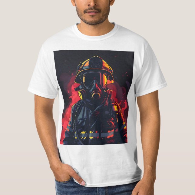 Brandmän med Mörk bakgrund T Shirt (Framsida)