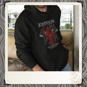 Brandman NAME Brandkår Hydrant USA Flagga  Hoodie