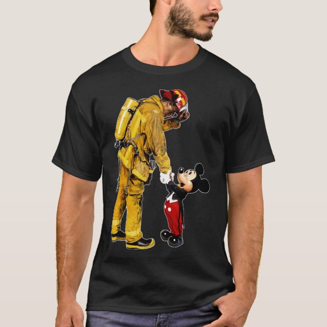  Brandman och Musse Mickey pour Shirt T Shirt (Framsida)