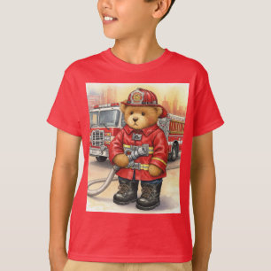 Brandmän på arbetsplatsen, teddy och Fire Lastbil T Shirt