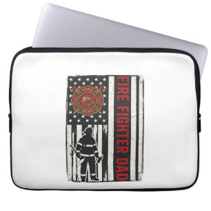 Brandman Pappa Distressed Flagga Vektor Design_1 Laptop Fodral