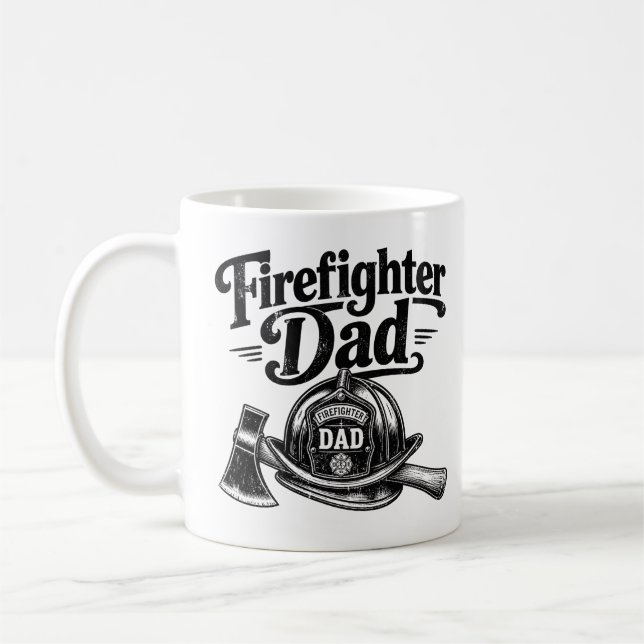 Brandman Pappa – Hjälte, Skyddare, Legend Kaffemugg (Vänster)