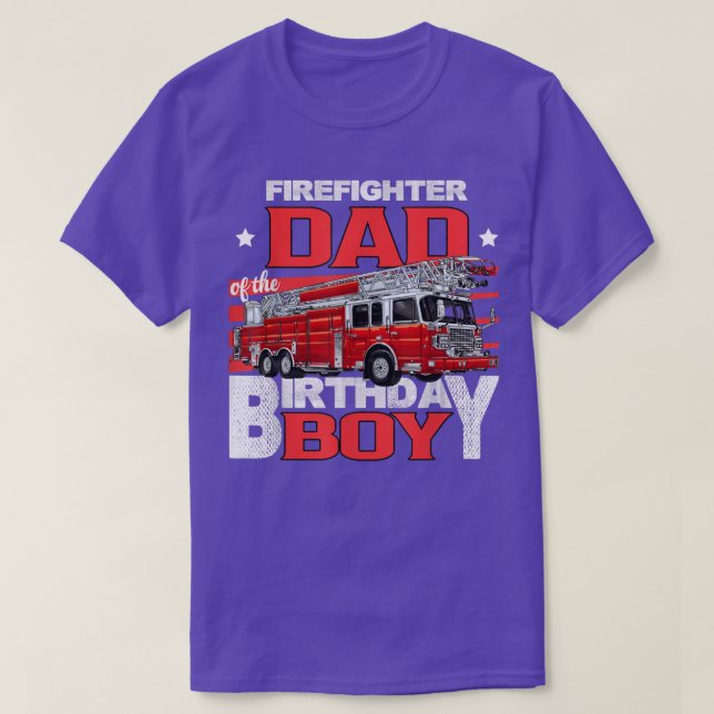 Brandman Pappa i Birthday Boy Matching Fire T Shirt (Design framsida)