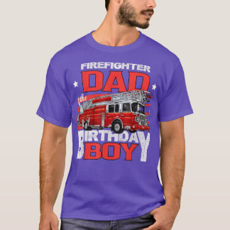 Brandman Pappa i Birthday Boy Matching Fire T Shirt