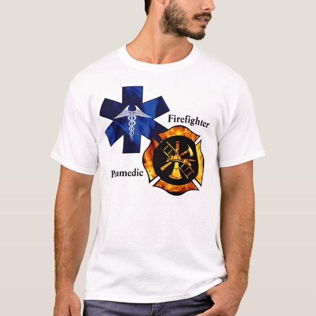 Brandman/paramedicinsk skjorta tee (Framsida)