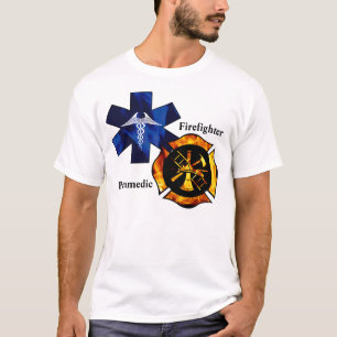 Brandman/paramedicinsk skjorta tee shirt