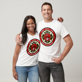 Brandman Räddning TILLÄGG NAMN Brandkår Badge T Shirt