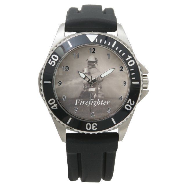 Brandmän som arbetar i Linjer Armbandsur (Framsida)