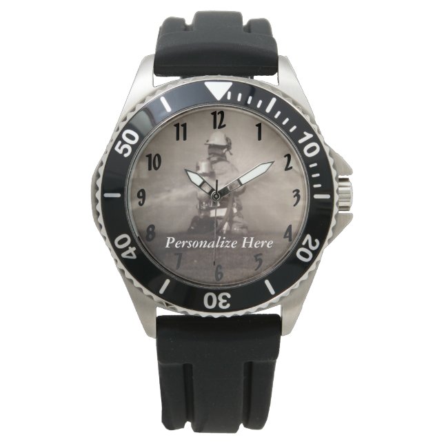 Brandmän som arbetar i Linjer Armbandsur (Framsida)