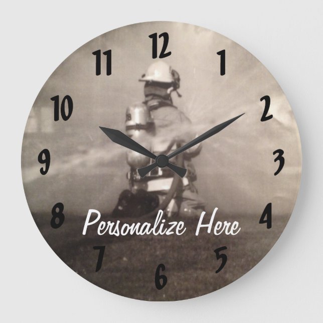 Brandmän som arbetar i Linjer Stor Klocka (Framsida)