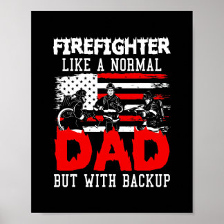 Brandmän som ett normalt Pappa men med säkerhetsko Poster