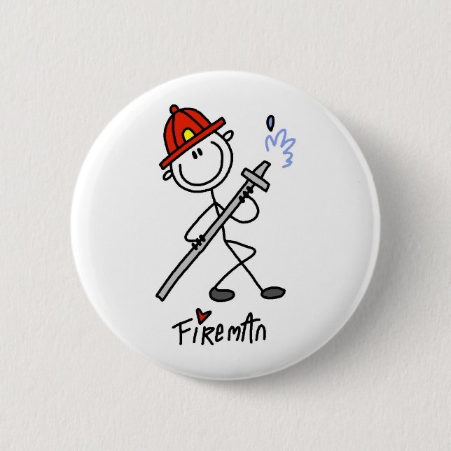 Brandman som streckfigur knapp (Framsida)