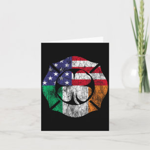 Brandman St Patrick's Day Irländsk Flagga Shamrock Kort