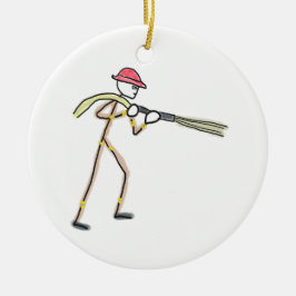 Brandman Stickman Julgransprydnad Keramik