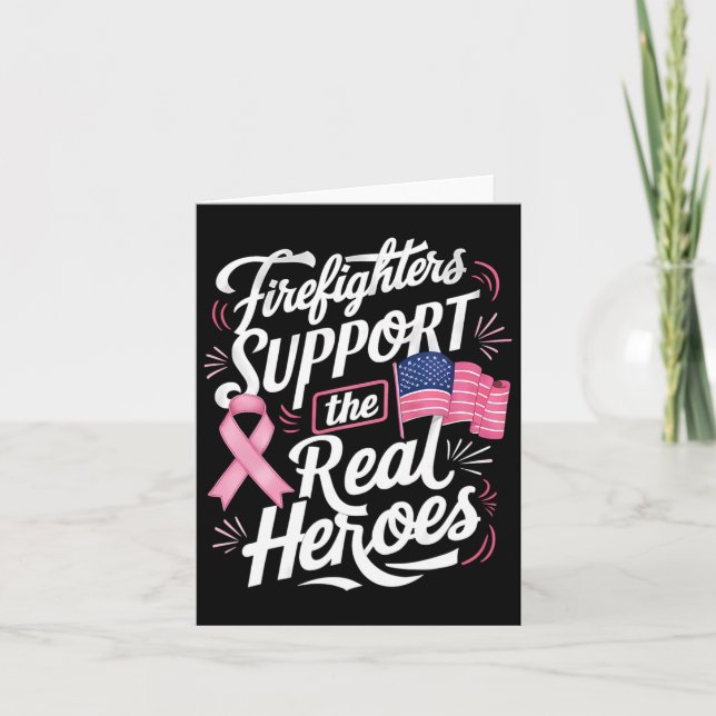 Brandmän stöder bröstcancer i verkliga Heroes Kort (Framsida)