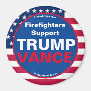 Brandmän stöder TRUMP VANCE-kylskåp Magnet
