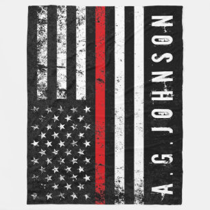 Brandman Styled American Flagga Anpassningsbar Fleecefilt