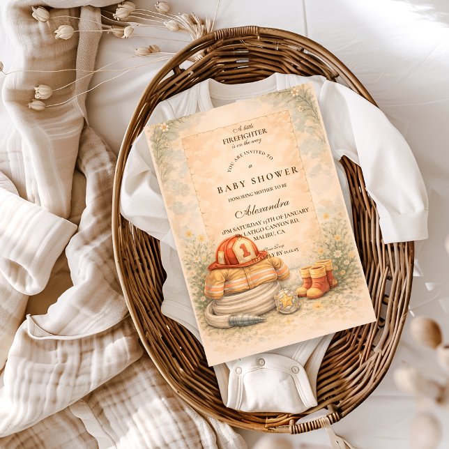 Brandman Tema Baby Shower Inbjudningar (Skapare uppladdad)