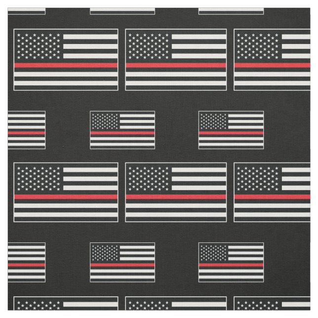 Brandman Thin Red Line American Flagga Fireman Tyg (Provkarta)