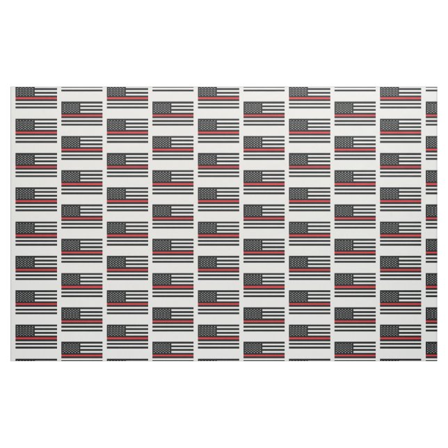 Brandman Thin Red Line Fabric av varvet Tyg (Yard)