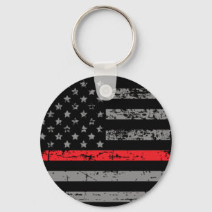 Brandman Thin Red Line Flagga Fireman Nyckelring