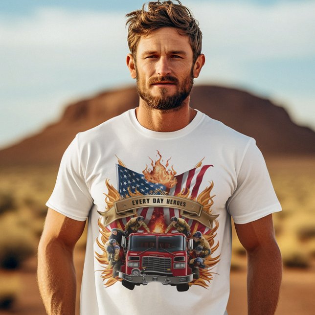 Brandmän under Flagga T Shirt (Skapare uppladdad)