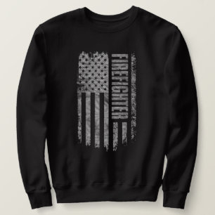 Brandman USA Flag Distressed design Lång Ärmad Tröja