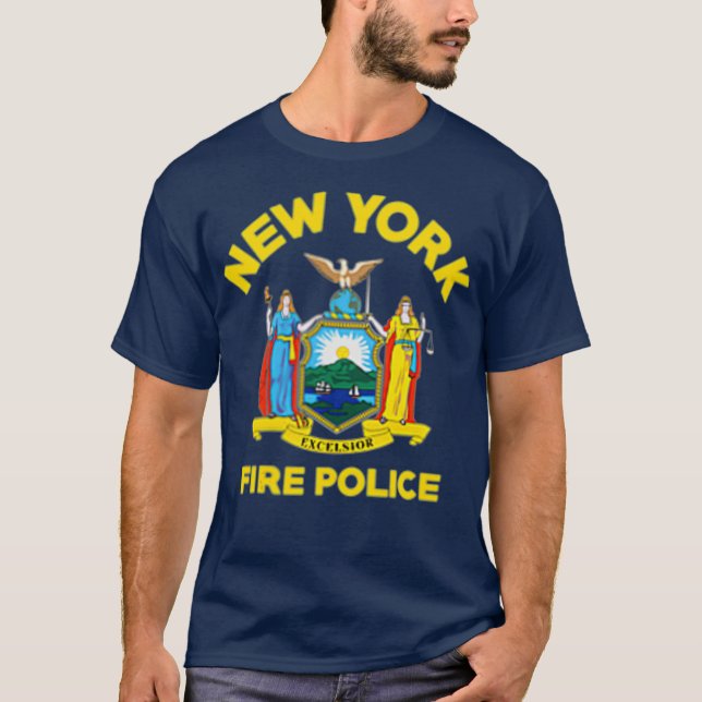 Brandmän vid New York Fire Police Department T Shirt (Framsida)