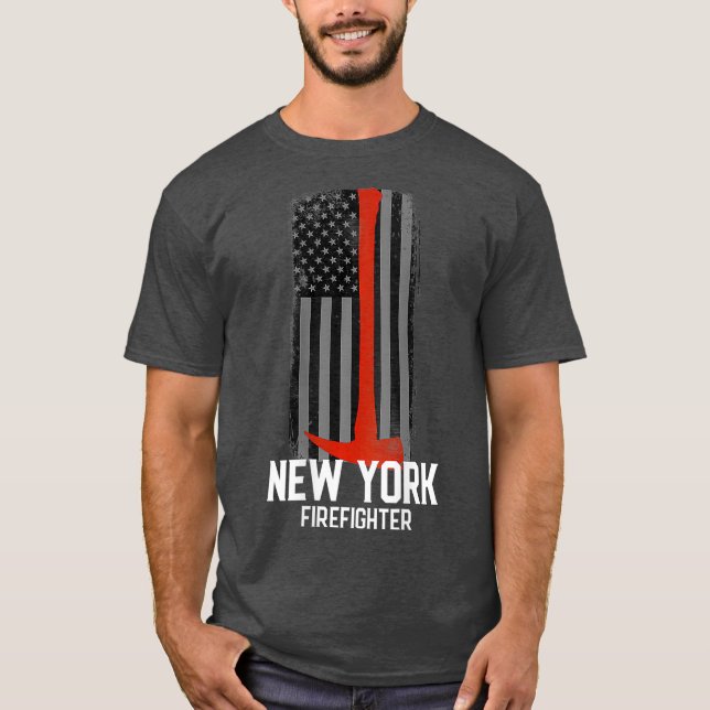 Brandmän vid New York Fire Police Department T Shirt (Framsida)