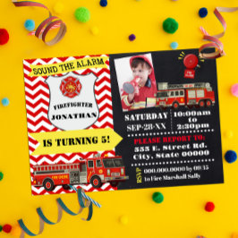 Brandman, vilken ålder som helst med foto inbjudningar