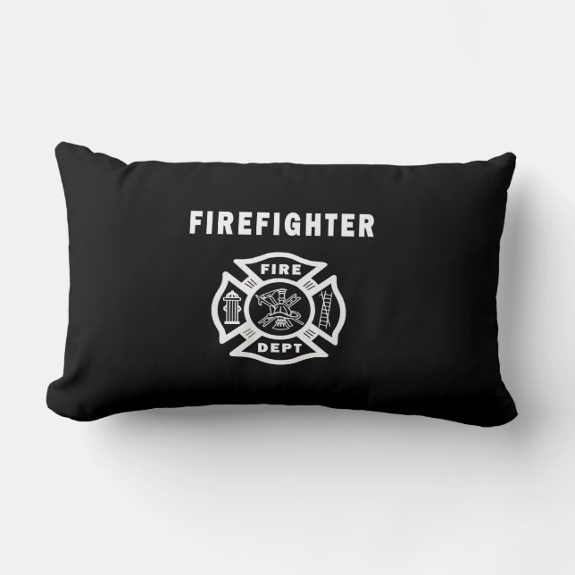 Brandmannen avfyrar avdelnings-logotypen lumbarkudde (Framsida)