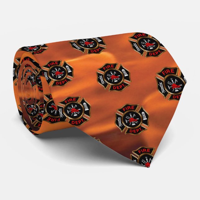 Brandmannen flammar Emblemmönster Slips (Rullad)