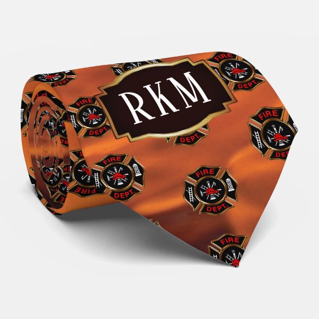 Brandmannen flammar Emblemmönstermonogramen Slips (Rullad)