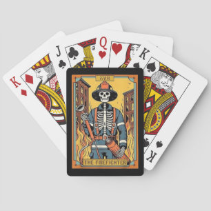 Brandmannen Skelett Tarot Poker Kort Casinokort