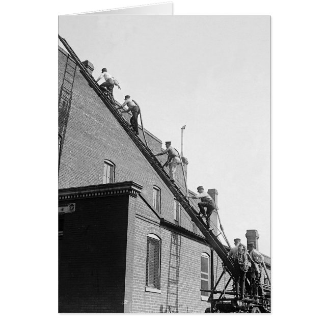 Brandmännens Övningsskola, 1920 Hälsningskort (Framsidan)