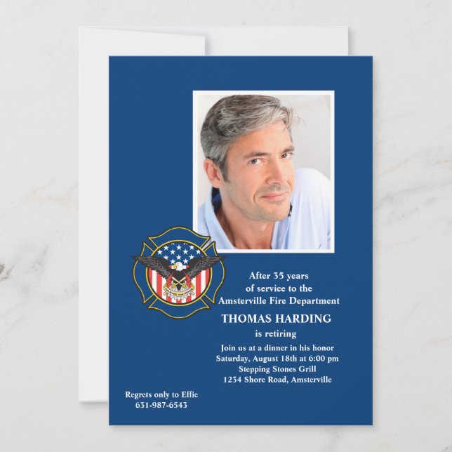 Brandmannens pensionsinbjudan inbjudningar (Framsida)