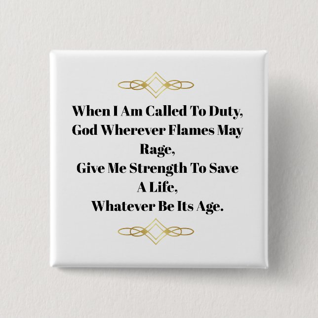 Brandmännens Prayer-knapp Knapp (Framsida)