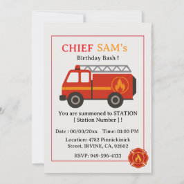 Brandmans Födelsedagsinbjudan Inbjudningar